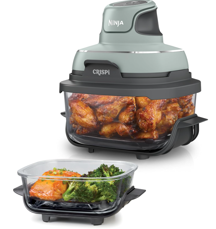 Ninja CRISPi FN101EUSG avec récipients en verre de 3,8 L et 1,4 L