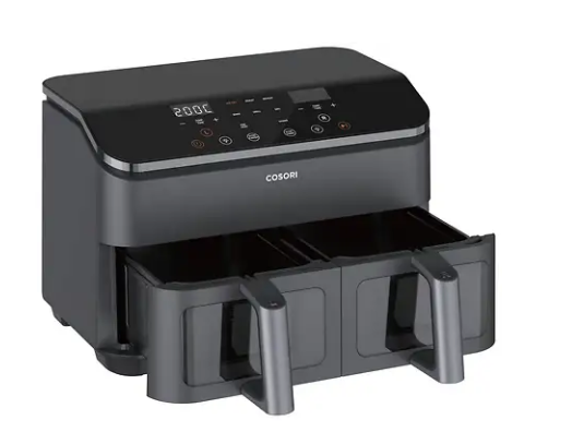 COSORI Dual Basket 8,5 L avec deux tiroirs ouverts