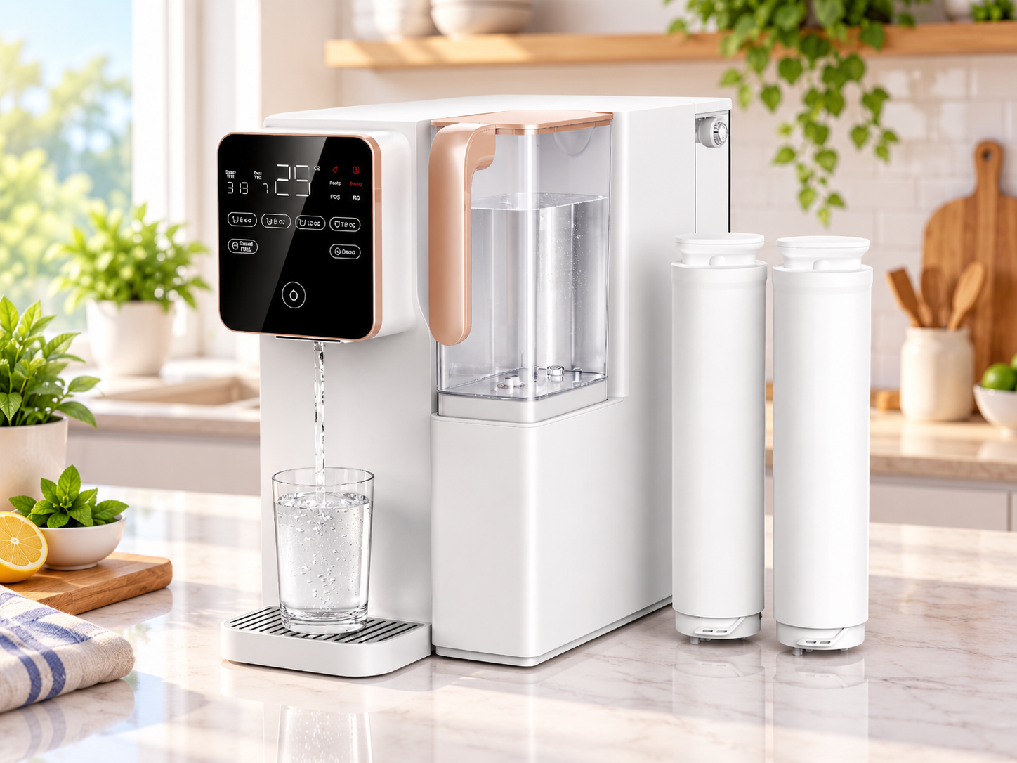 TOKIT T1 osmoseur de table sans installation avec deux carafes